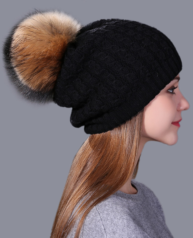 Real mink fur Knitted hat Real mink fur Knitted hat