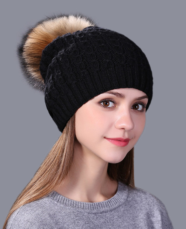 Real mink fur Knitted hat Real mink fur Knitted hat