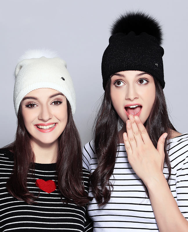Elegant Raccoon Fur Double Layer Beanie Elegant Raccoon Fur Double Layer Beanie