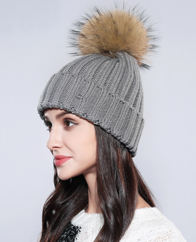 Wool Raccoon Fur Beanie Wool Raccoon Fur Beanie