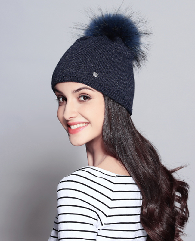 Elegant Raccoon Fur Double Layer Beanie Elegant Raccoon Fur Double Layer Beanie