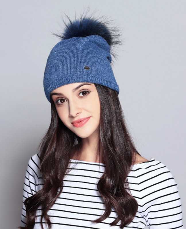 Elegant Raccoon Fur Double Layer Beanie Elegant Raccoon Fur Double Layer Beanie