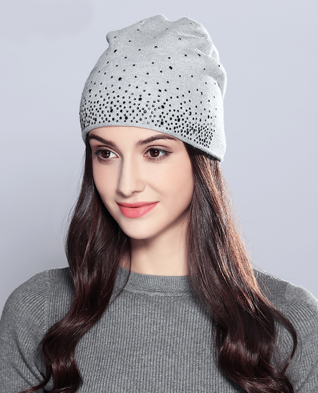 Rhinestones Double Layer Beanie Rhinestones Double Layer Beanie