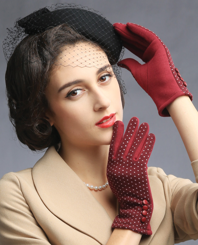 Houndstooth thermal Cotton Glove Houndstooth thermal Cotton Glove