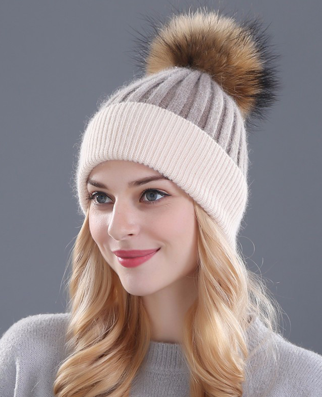 Rhinestone Natural Fur Beanie Rhinestone Natural Fur Beanie