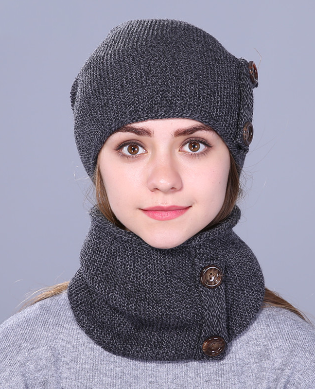 knitted Unisex Thick hat scarf set knitted Unisex Thick hat scarf set